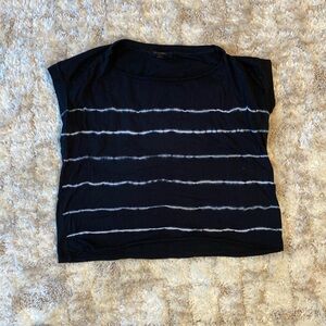 All Saints black white striped T-shirt